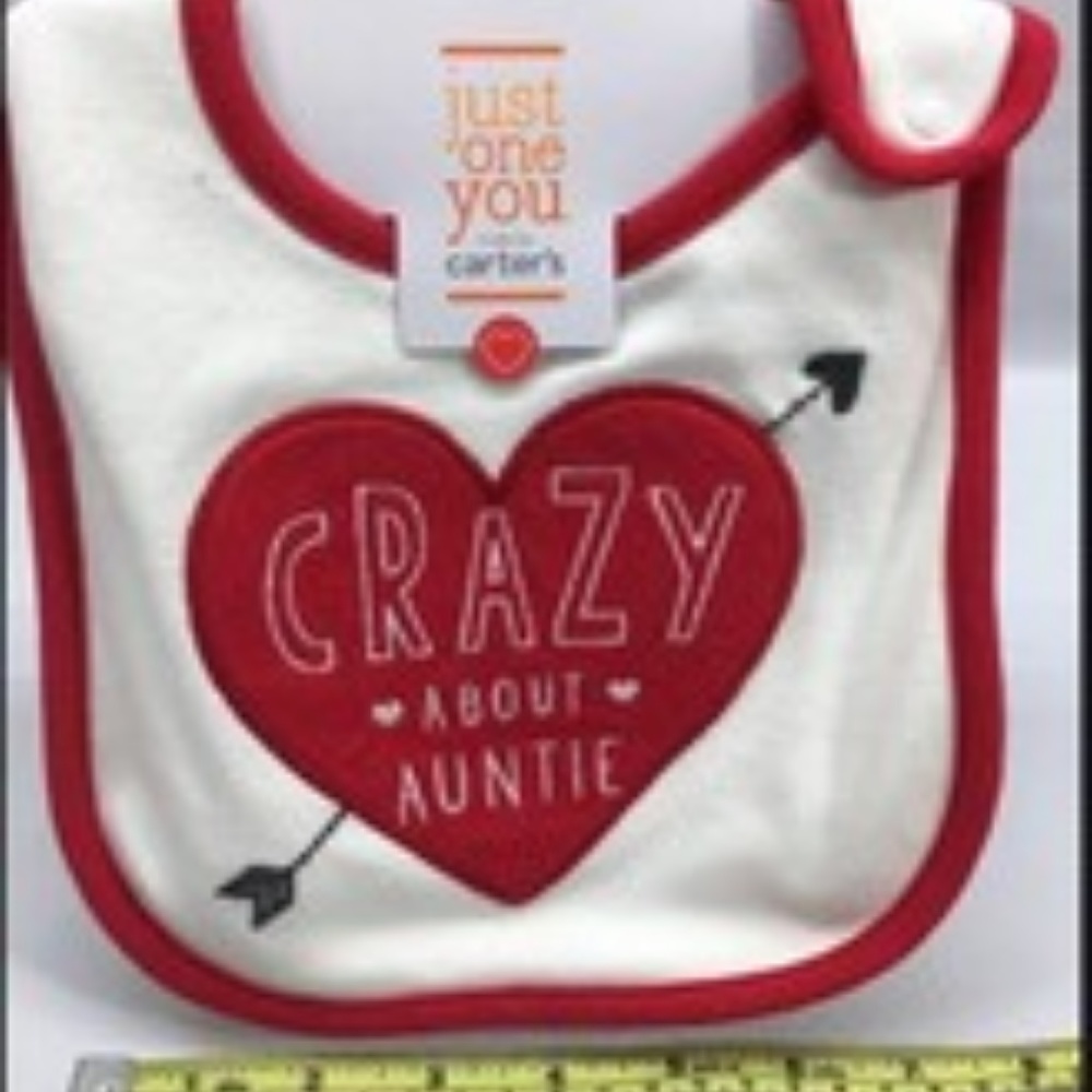 Crazy About Auntie Baby bib teething Carters